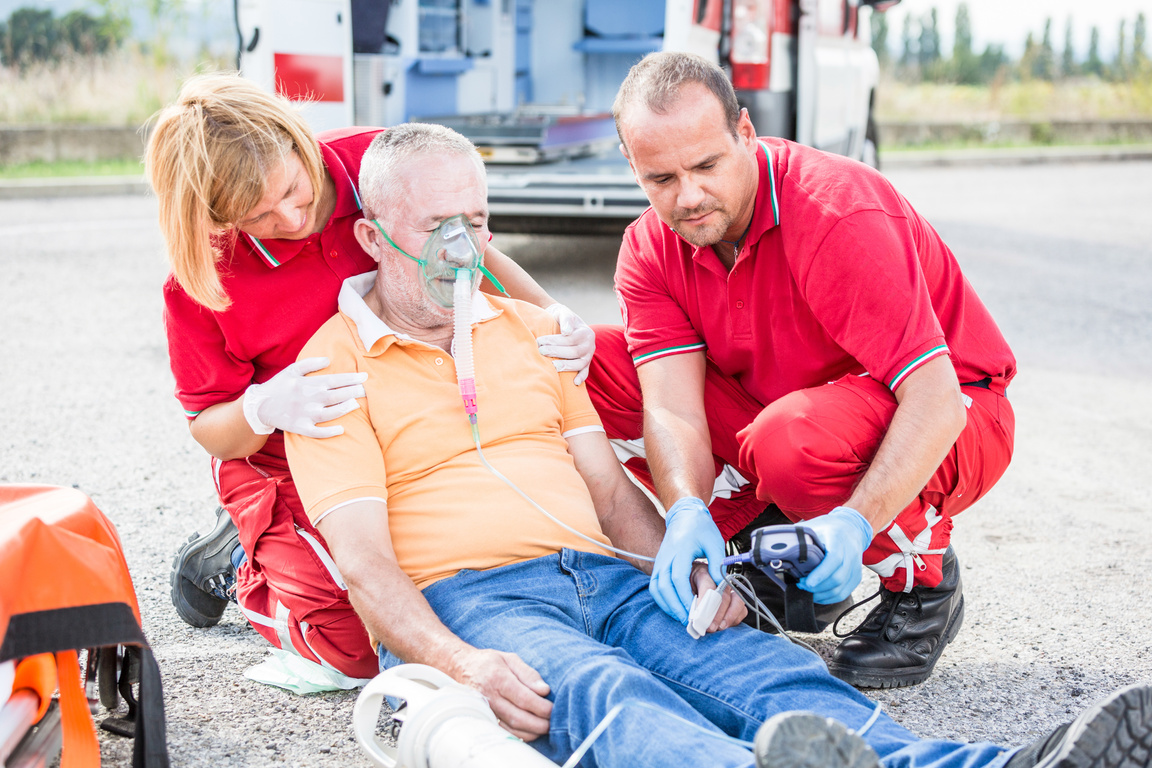 Rescue Team Providing First Aid